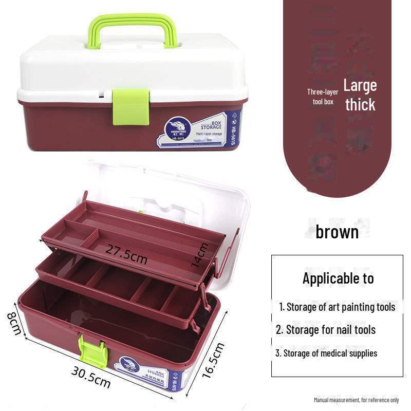 Large Capacity 3-Layer Transparent Art Tool & Pencil Storage Box