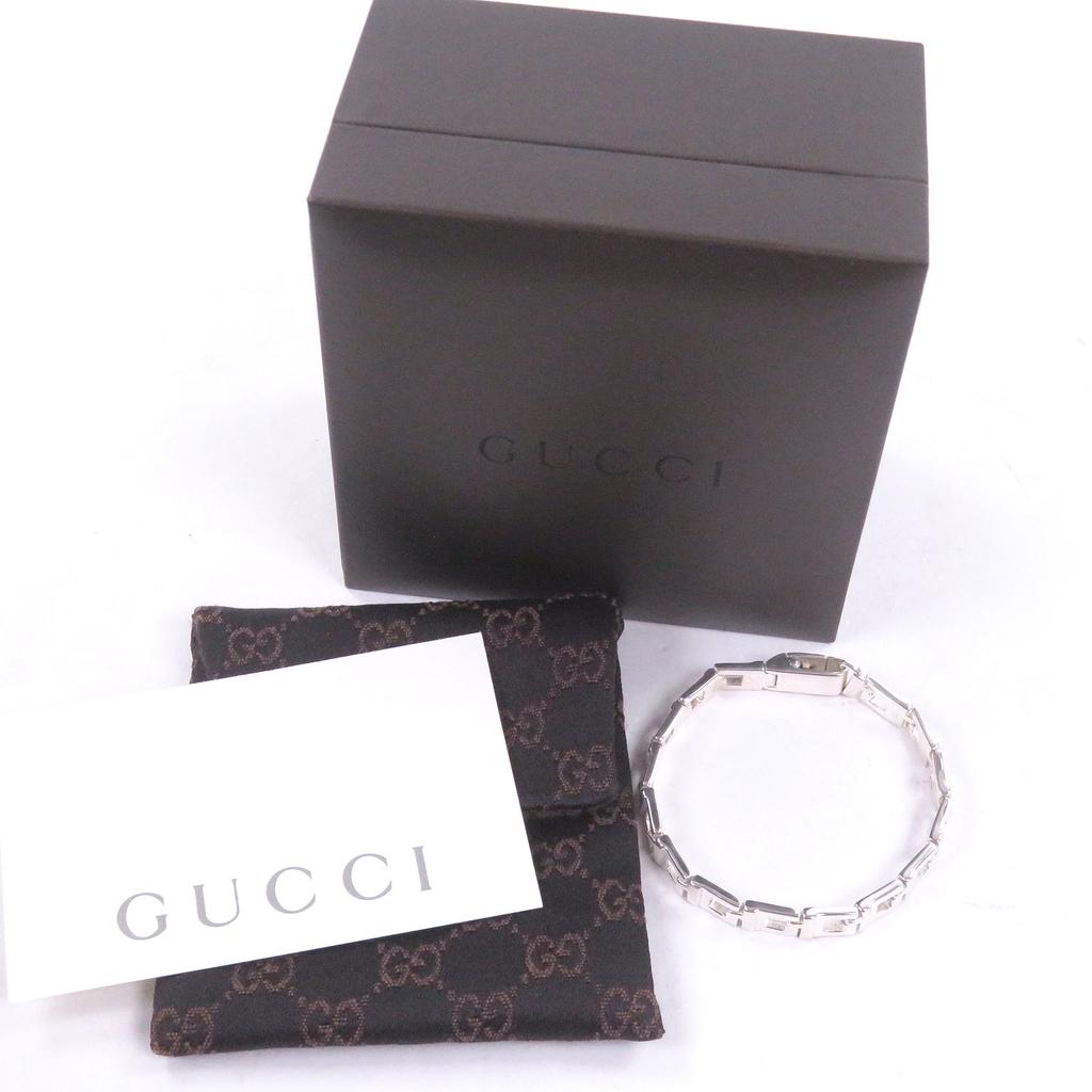 Great GUCCI Bracelet G Logo Accessories Silver SV925 Mens Used