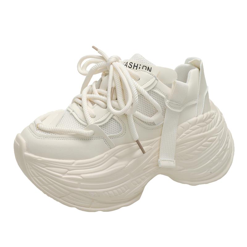 Aphixta Platform Sneaker Boots Height Increasing Lace Up Autumn Winter Women Shoes Thick Botton Sole Boots Mesh Casual Shoes