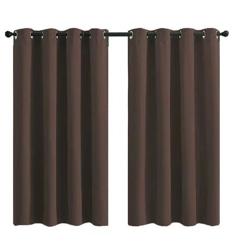 

Однотонные высокоточные шторы полного затемнения с перфорацией, универсальные готовые шторы 100 * 130 single piece темно-коричневого