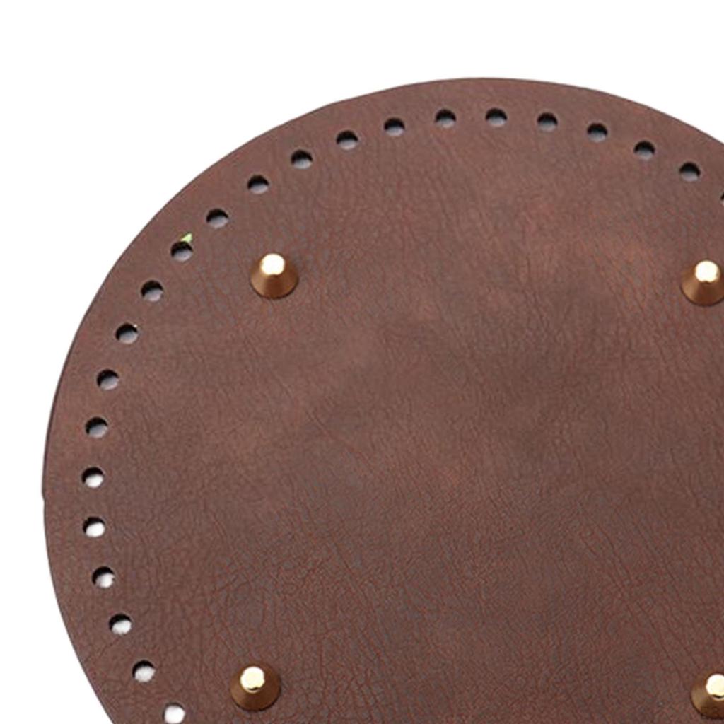 Bottom for Crochet, 1PC PU with Feet, Leather Holes Knitting Purse ,