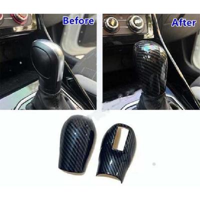 Fit For VW Jetta 2011- Carbon Fiber ABS Interior Gear Shift Knob Cover Trim