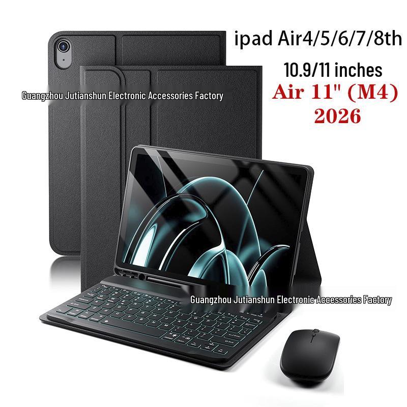 Magnetic Detachable Bluetooth Keyboard Case for 2026 iPad 4th, 5th, 6th Gen Tablets - Air 11 Compatible Silicone Cover