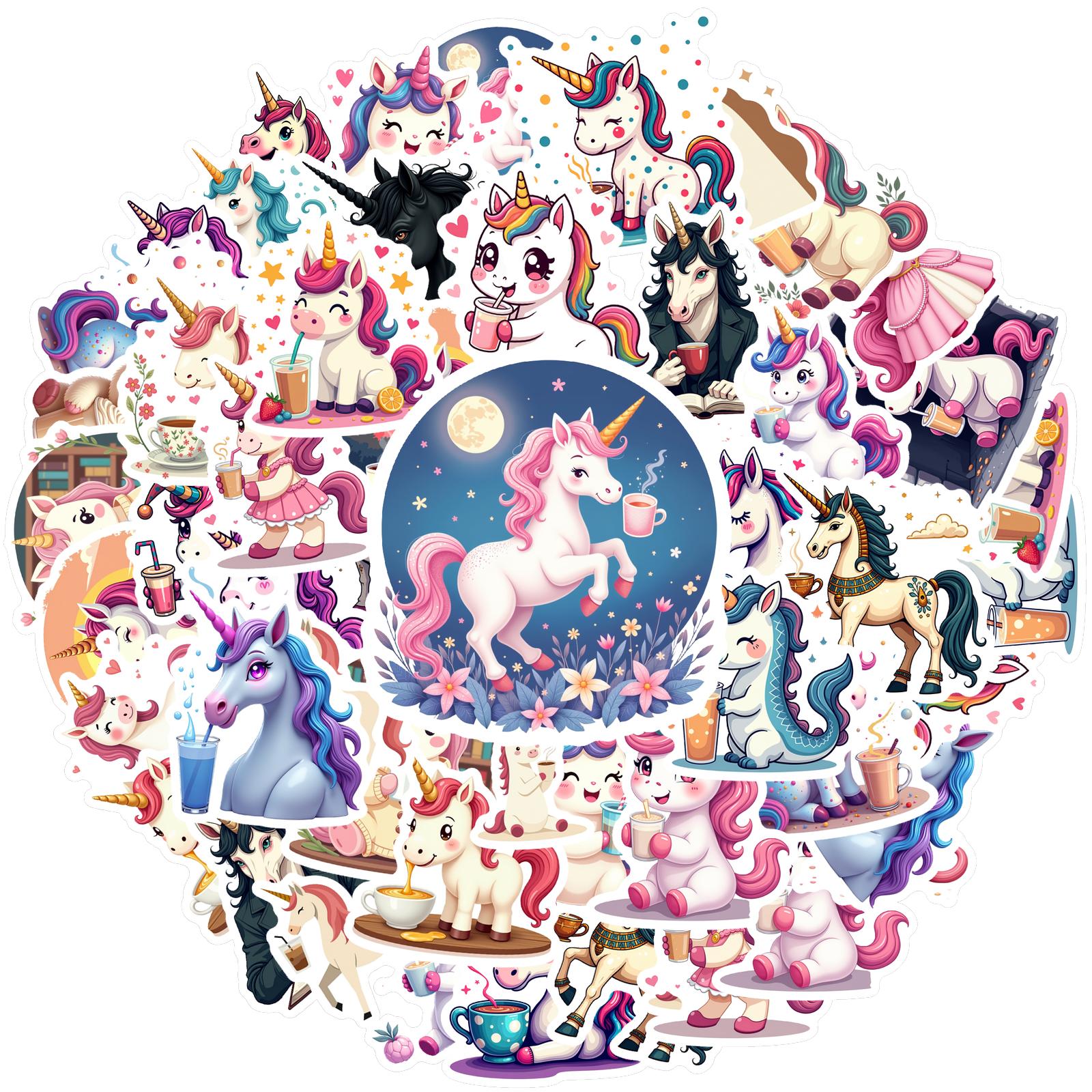 

35-150pcs Unicorn Stickers Cute Pony Graffiti Sticker Kawaii Animal Stationery Sticker Decals Classroom Learning Rewards