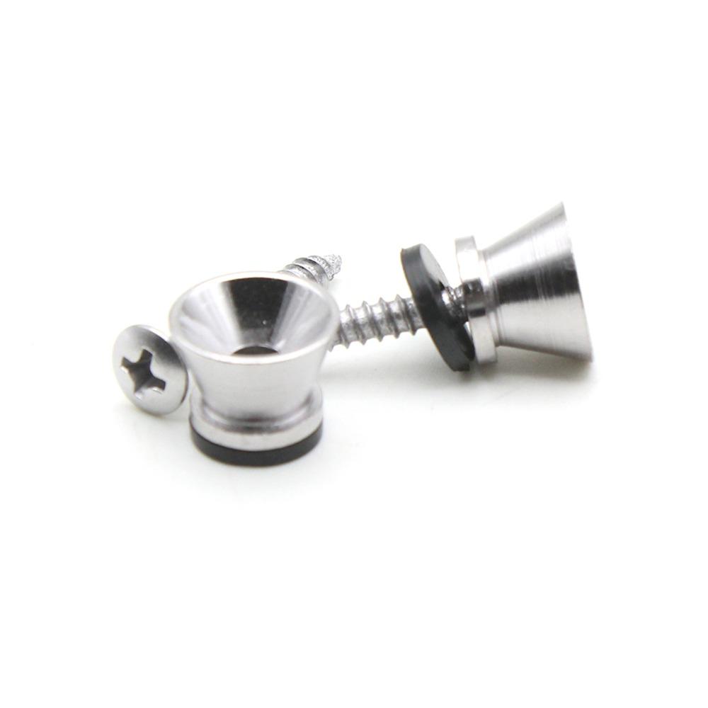 16PCS Black+Silver Guitar Strap Lock Pins Metal Material Universal Guitar Strap Pins For Guitar