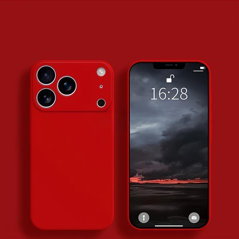 Liquid Silicone Plain Phone Case For iPhone 17 16 15 14 13 12 Pro Max 16 Plus 17Pro Air Soft TPU Camera Protector Cover