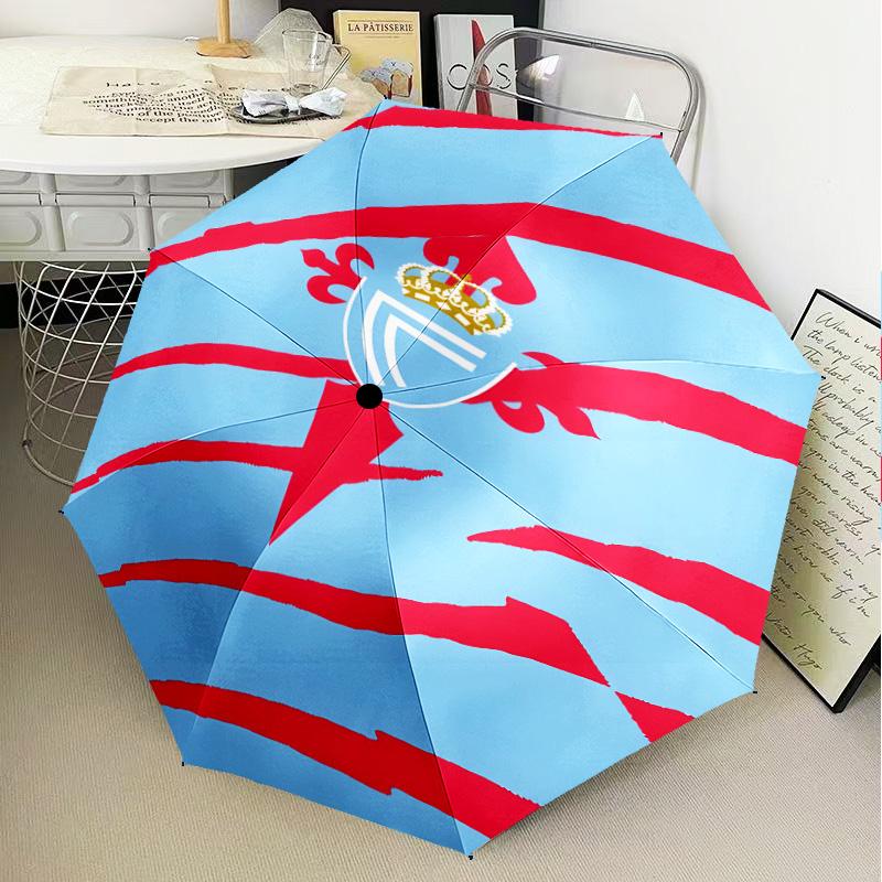 Celta Vigo Crest Design Umbrella Folding Umbrella, Automatic Umbrella 8-Frame for Travel, Camping Use Gift for Halloween Christmas