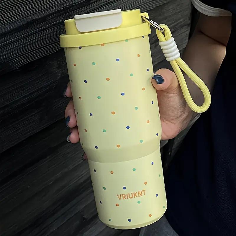750ml Stainless Steel Cup, Insulated Tumbler with Straw and Handle, Leakproof, Bpa-Free, Ideal for Outdoor Camping and Sports