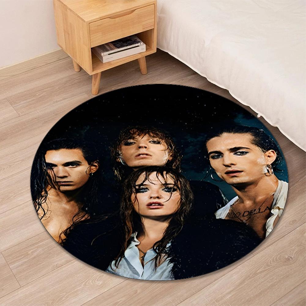 Maneskin Printed Round Rug Carpet Chair Rug Area Rug Entryway Doormats,for Office Chair Living Room Bedroom Kitchen Room.