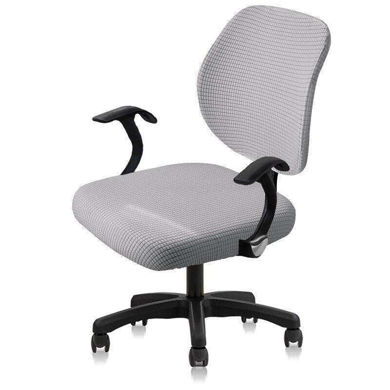 1 комплект(Задняя крышка + Чехол на сиденье)Раздельная крышка для офисного компьютерного кресла, универсальная, пылезащитная, съемная, эластичная, накидка серый