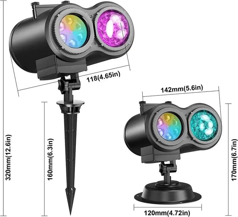 Outdoor LED Work Light with Remote Control, 4 Color Modes, 10W Single Floodlight for and - US Plug