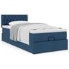 Ottoman Bed with Mattress Blue 90x190 Cm Fabric
