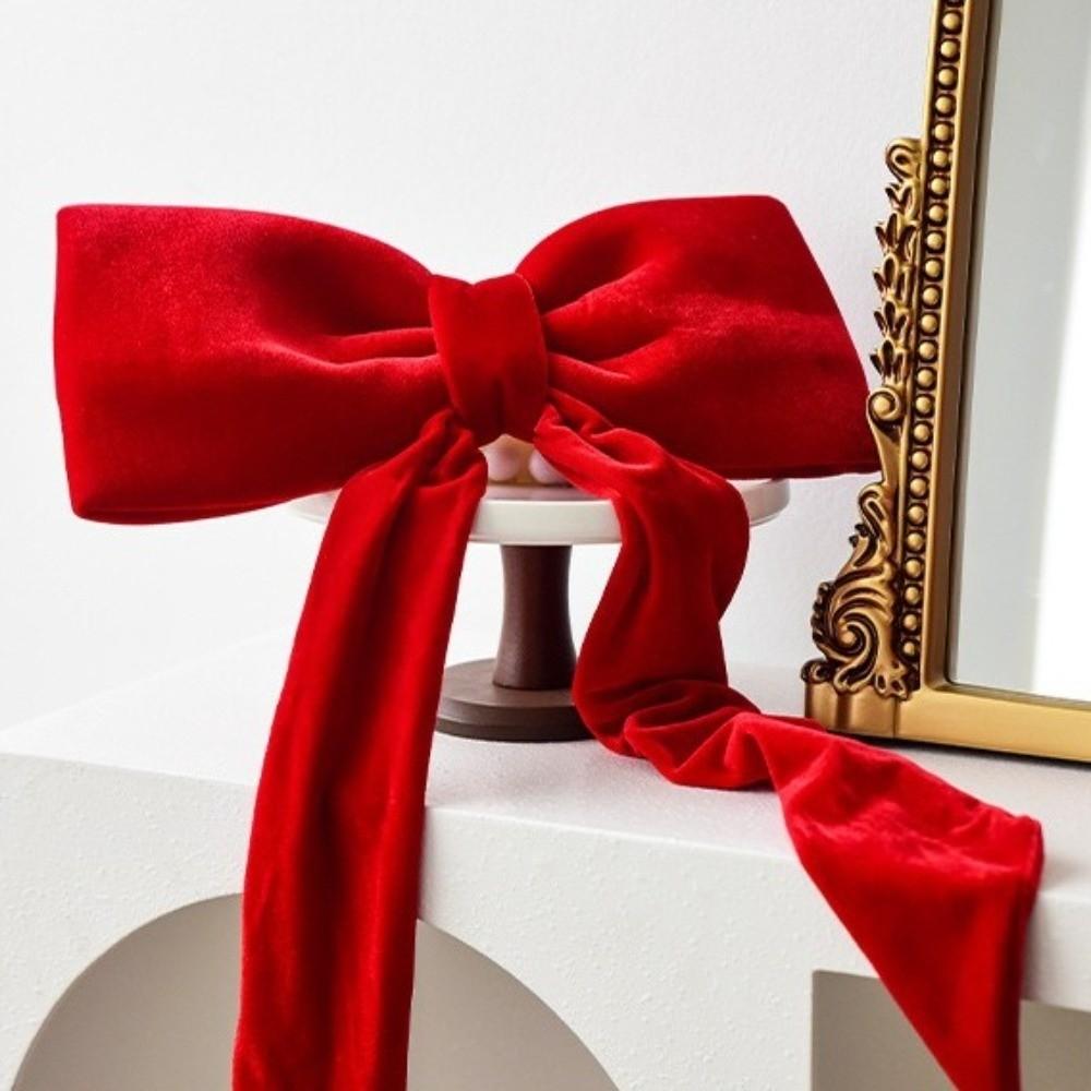 New Bowknot Bowknot Pendant Creative DIY Xmas Tree Charm Red Green Velvet Xmas Tree Ornament New Year