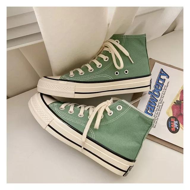 Frau Turnschuhe Schuhe Vulkanisieren Leinwand Casual Drei Mal Vulkanisieren Sommer High Top Walking Flats Frauen Lauf Sport