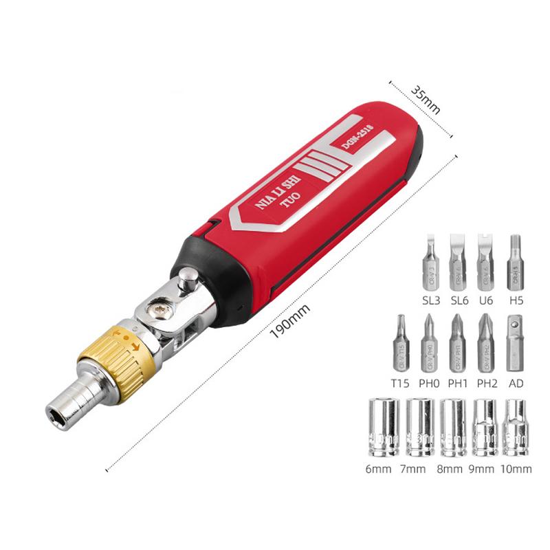 1/4 Ratchet Handle Screwdriver Tool Bendable Multi-Functional Hexagonal Screwdriver Household Screwdriver Taper