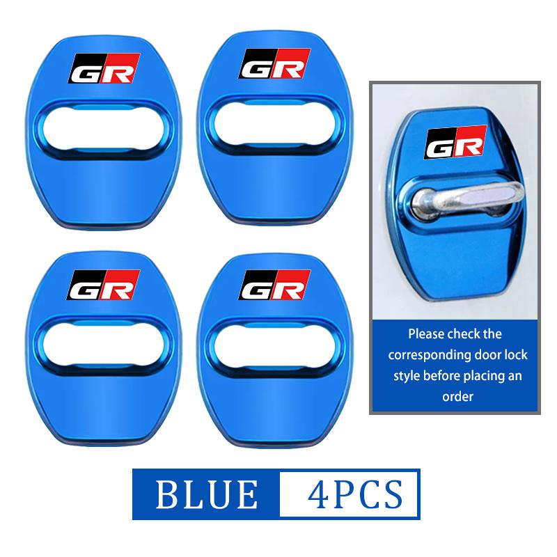 4Pcs Zinc Alloy Car Door Lock Buckle Protective Covers For S3 GRsport Hilux Aygo Yaris Corolla Rav4 CHR Auris JH3