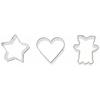 Kaneko Press Cookie Cutter, Small, 3-Piece Set, Heart, Bear, and Star Designs, 1287