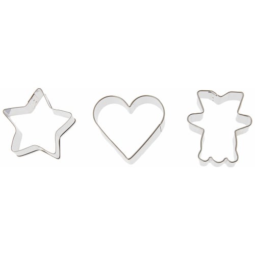 Kaneko Press Cookie Cutter, Small, 3-Piece Set, Heart, Bear, and Star Designs, 1287