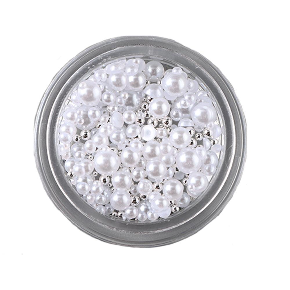 Nail Art Jewelry, Temperament French Atmosphere, Size Pearl Steel Ball Mixed Nail Jewelry