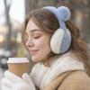 Winter Plush Earmuffs with Bear Ear Design, Warm Ear Covers for Cold and Outdoor