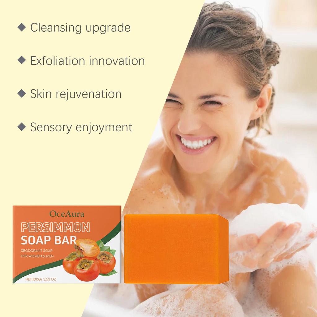 Kaki Seife Aufhellend Glättend Feuchtigkeitsspendend Reinigend Langanhaltender Duft Erfrischend Peeling Deodorierend Handgemachte Seife