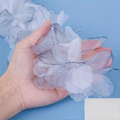5PCS Lace Three-dimensional Gradient Rendering Eugenia DIY Handmade Floral Clothing Shoes Hats Headgear Cake Accessories Chiffon