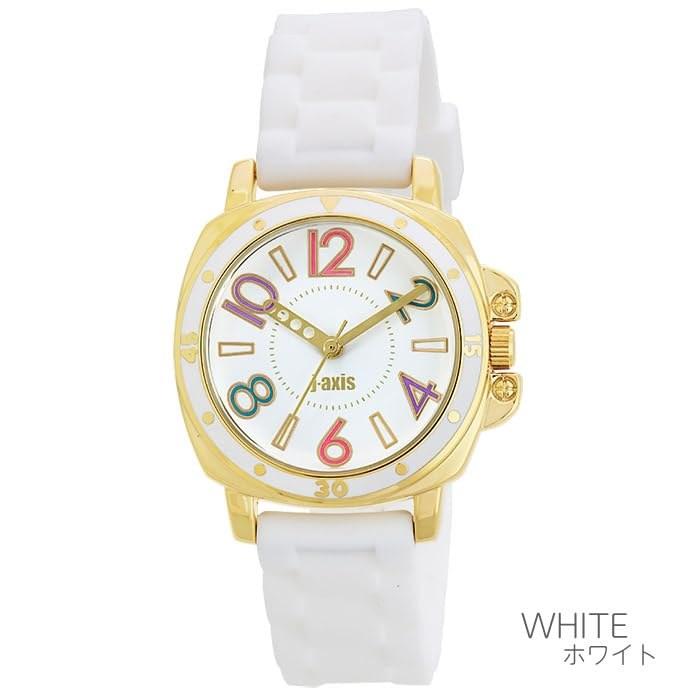 J-AXIS Watch Rubber Belt Watch One-Tone Color Easy Care AL1182 Unisex White One Size