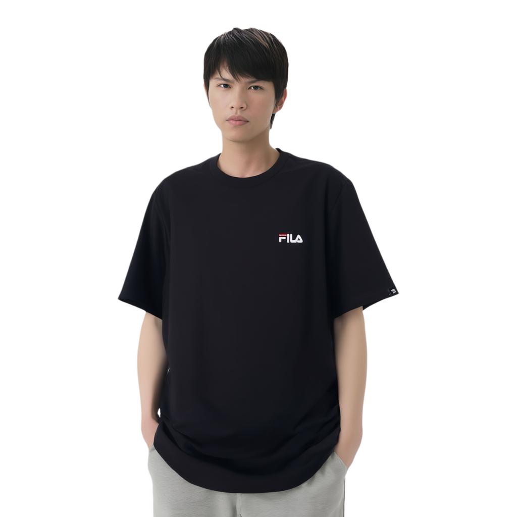 Fila T Shirts Unisex Black Blk Crew Neck Moderate FS2RSH2101X-BLK