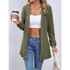 IHUASU Women's Vintage Casual Solid Color Print Autumn Winter Long Sleeve Jackets & Coats