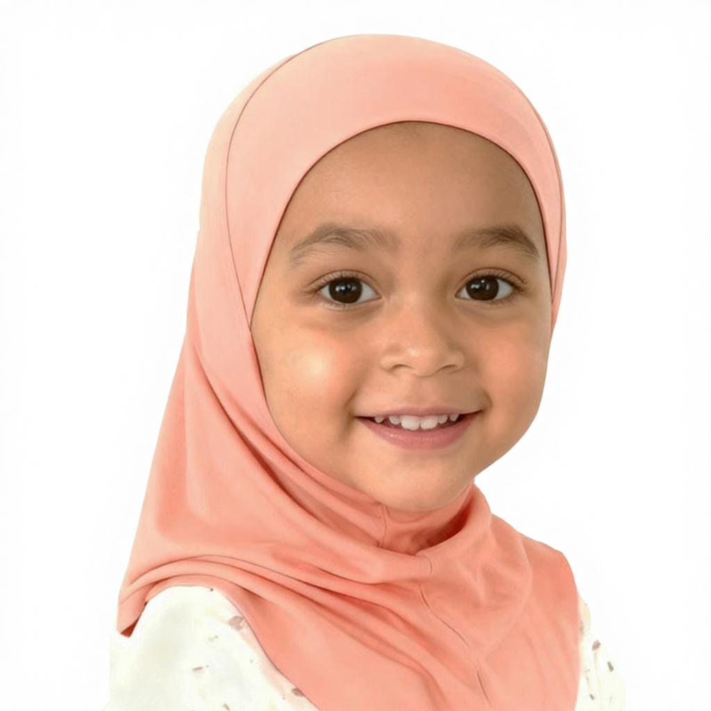 Children's Solid Color Square Turban 2 to 6 Years Old Little Girl Arabic Hijab Cover Crystal Polyester Gauze Scarf All Seasons