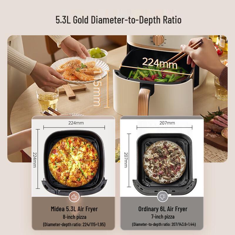 Midea 5.3L No-Flip Steam Air Fryer Oven