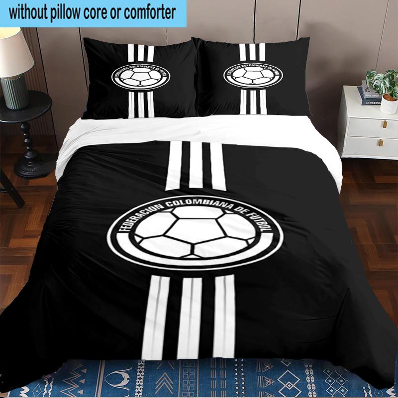 Colombian National Football Team 3PCS Bedding Set 2D Printing (Includes 1 Duvet Cover + 2 Pillowcases Coreless), Bedroom decor,Fan Gift