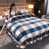 Light luxury high-end thickened milk fleece four-piece set, winter warm quilt cover, double-sided coral fleece anti-static three-piece set