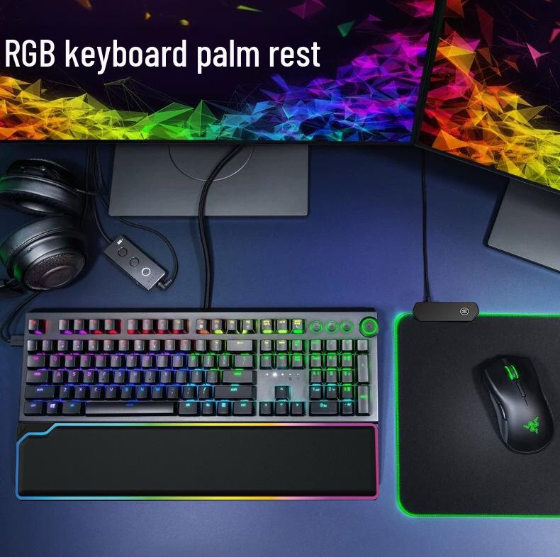 New Luminous Gaming Keyboard with Memory Foam Wrist Support and Slow Rebound.