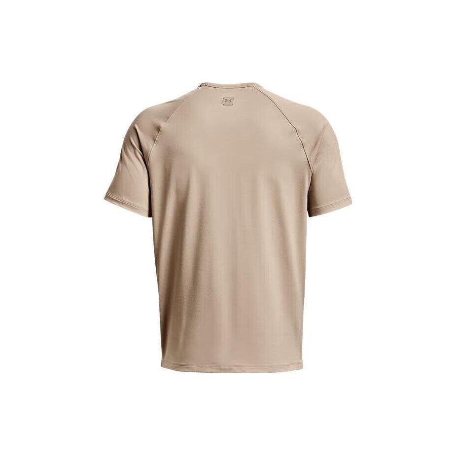 Under Armour Meridian Training Solid Color Crew Neck Short Sleeve T-Shirt Men Tops Brown 1378988-236