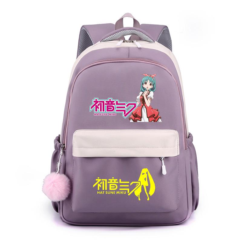 Anime Peripheral Hatsune Future School Bag Backpack Cartoon Backpack Candy Color Large Capacity Student School Bag Stationery