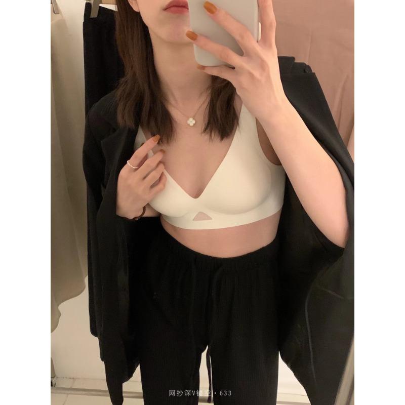 Women Seamless Wireless Push Up Bra Soft Support Fixed Cup Thin