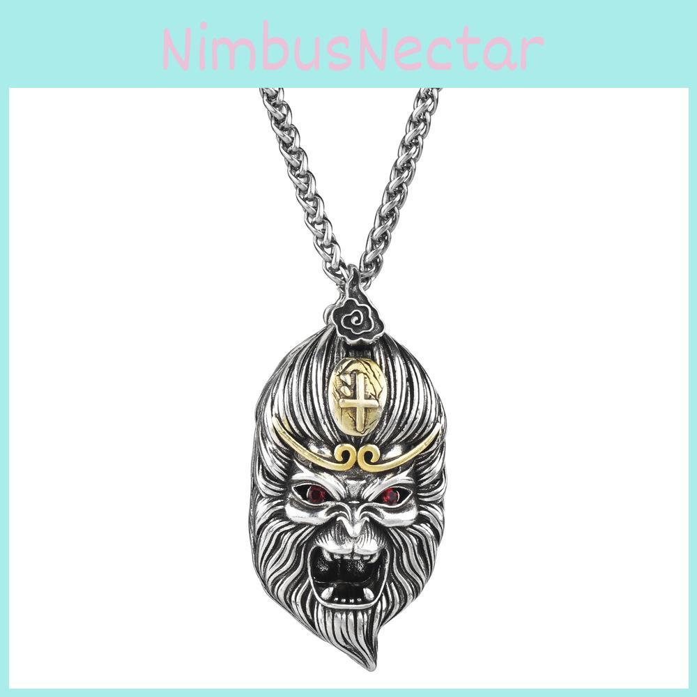 Captivating Sun Wukong Buddha Pendant Necklace Crafted From Durable Titanium Steel With A Snake Chain