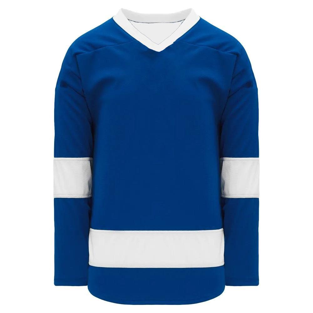 Blank Ice Hockey Jersey V‑Neck Long Sleeve Mesh Practice Jersey Blue White Color Block Unisex Sports Training Uniform Tops Male