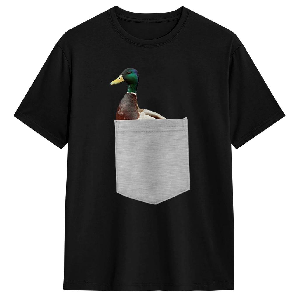 Your Pocket Funny Mallard Duck Peeking Ou T Shirt Unisex Y2K Casual T Shirts Summer O Neck Fashion Tees Print Oversized Tops