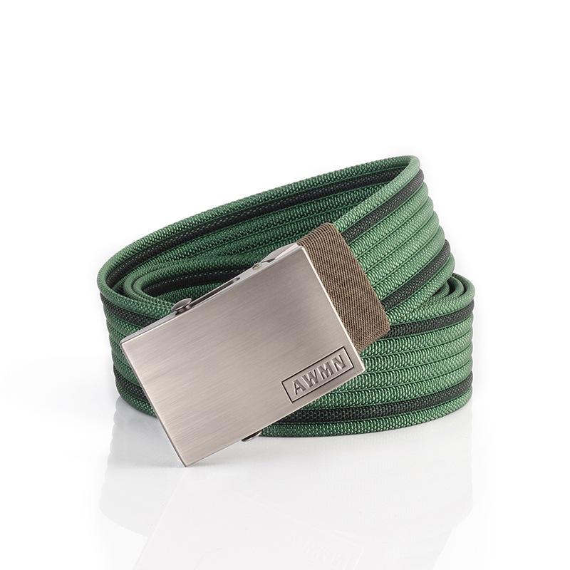 Новый высококачественный нейлоновый пояс, повседневный универсальный мужской кожаный ремень зелёный