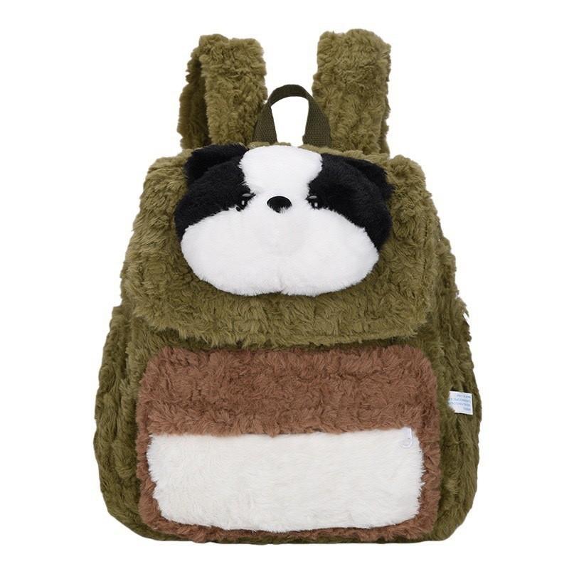 

Cartoon Otter Plush Backpack For Girls And Boys With Large Capacity And Stylish Design зелений