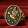 Luxury 2026 Environmentally Friendly Creative Red-crowned Crane Ring Retro Gold-plated Oil-dripping Women's Decoration New Stacked Wear