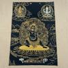 35"Thangka Embroidery Tibetan Buddhism silk Embroidery six arm Mahakala Vajra Buddha Thangka hanging screen Town house