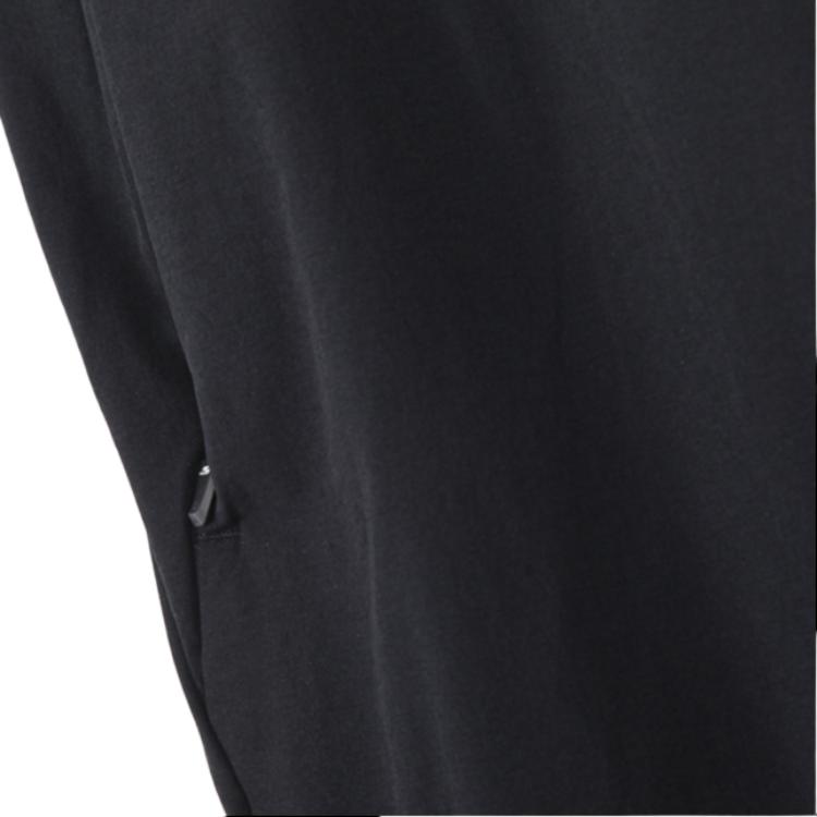 Skechers Solid Color Simple Brand Logo Print Drawstring Woven Casual Pants Women bottoms Carbon-Black P423W093-0018