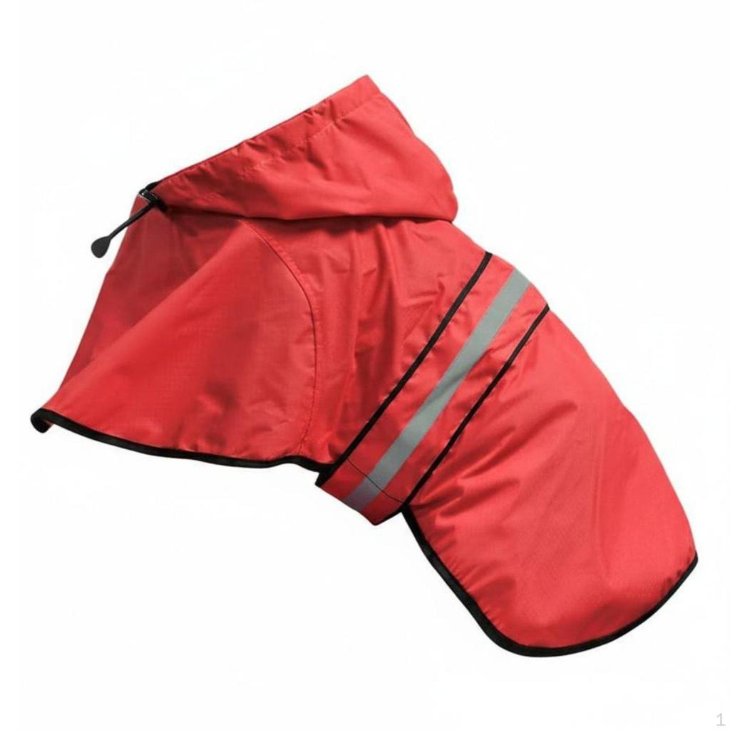 Dog Raincoat Leash Hole Design Hooded Rain Jacket Easy To Clean Reflective Pet Slicker for Rainy
