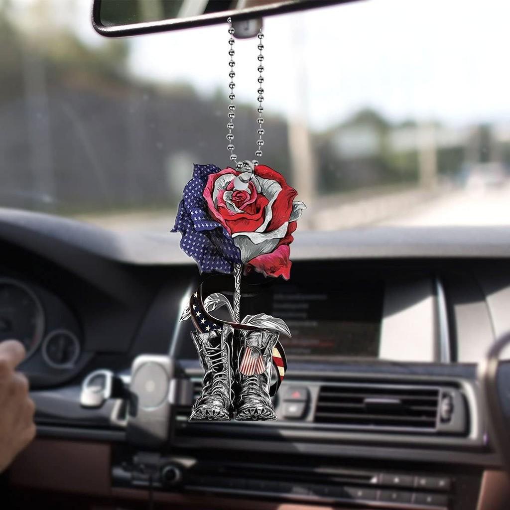 Vintage Skull Style Flower Car Ornament Acrylic Hanging Decoration For Halloween