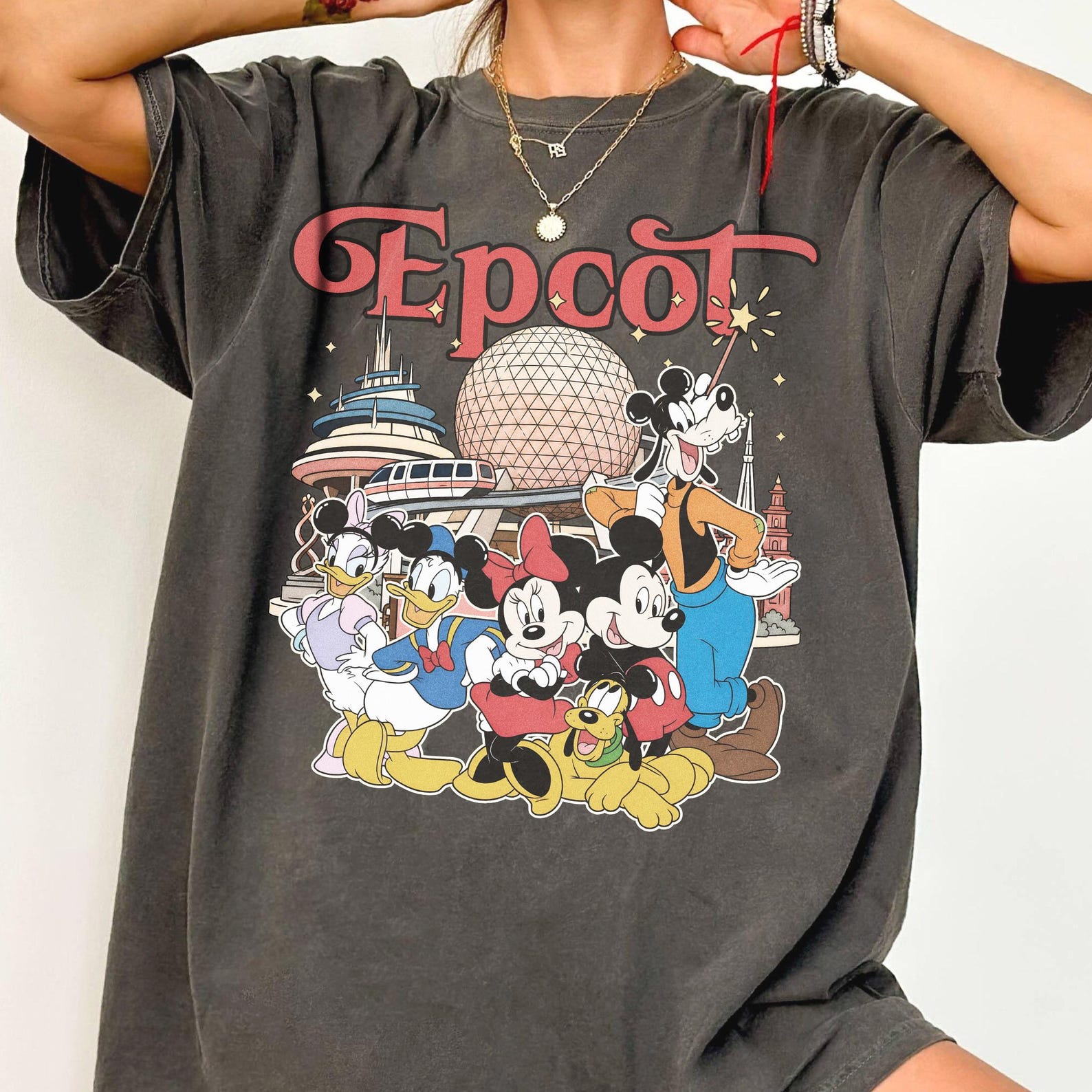 EPCOT Mickey And Friends Shirt, Spaceship Earth Park Tee, Disney World Traveler Vacation Outfit XL