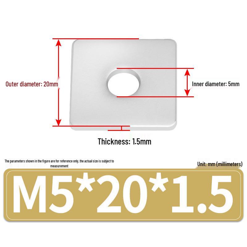 304 Stainless Steel Thickened Square Flat Washers M4-M24