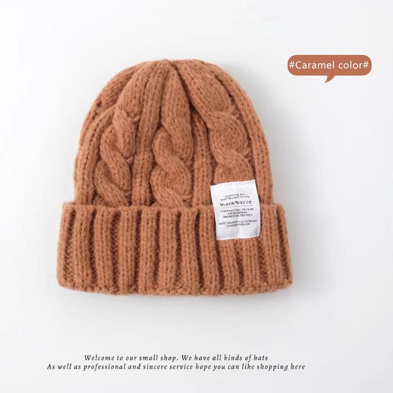New Women'S Winter Hat 2024 Beanie Hats For Women Knit Cap Fashion Warm Wool Couple Cap Bonnet Woman Winter Twist Female Bonnet